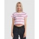 Womens Effortless Stripe Cropped T Shirt ● DC Sale