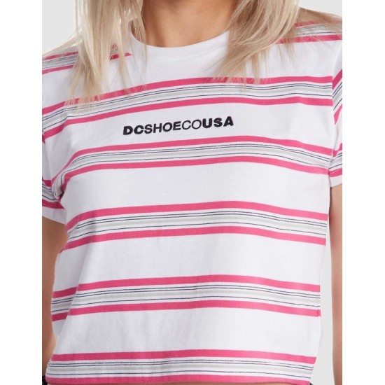 Womens Effortless Stripe Cropped T Shirt ● DC Sale
